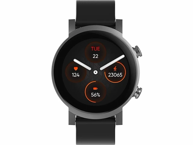 Mobvoi ticwatch e3 smartwatch 13 rond scherm hartslagsensor & gps zwart - afbeelding 1 van  3