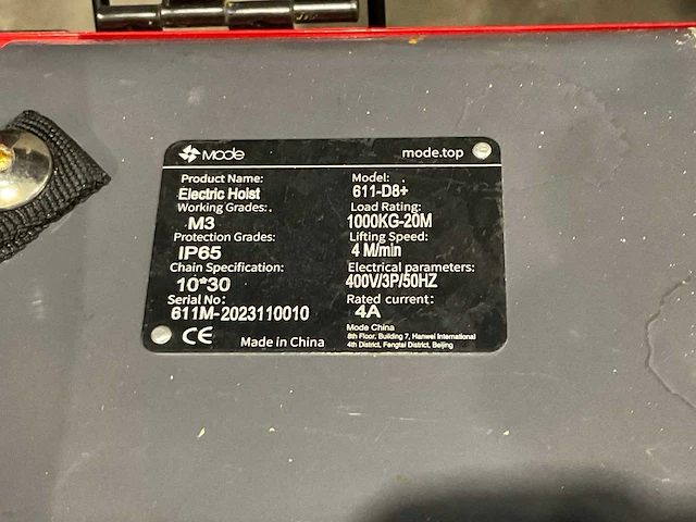 Mode 611-d8+ elektrische kettingtakel - afbeelding 6 van  6