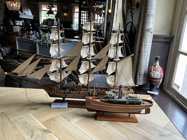 Model zeilschip/boot (2x) - afbeelding 1 van  9