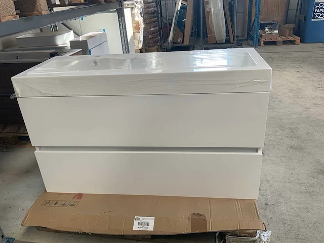 Modern box badmeubel duo wit 120cm - afbeelding 1 van  6