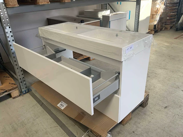 Modern box badmeubel duo wit 120cm - afbeelding 2 van  6