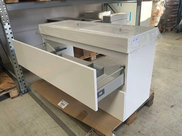 Modern box badmeubel duo wit 120cm - afbeelding 3 van  6