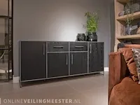 Modern zwart eiken dressoir | black oak collectie, zwart