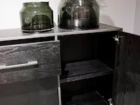 Modern zwart eiken dressoir | black oak collectie, zwart - afbeelding 2 van  6