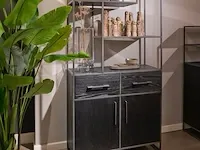 Modern zwart eiken hoog rek | black oak collectie, zwart