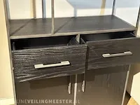 Modern zwart eiken hoog rek | black oak collectie, zwart - afbeelding 5 van  7