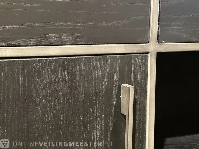 Modern zwart eiken hoog rek | black oak collectie, zwart - afbeelding 6 van  7