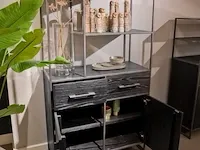 Modern zwart eiken hoog rek | black oak collectie, zwart - afbeelding 2 van  7