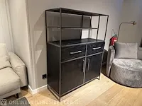 Modern zwart eiken laag rek | black oak collectie, zwart - afbeelding 2 van  6