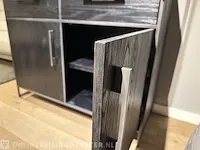 Modern zwart eiken laag rek | black oak collectie, zwart - afbeelding 4 van  6