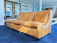 Modulaire lederen fauteuil cognac (3x)