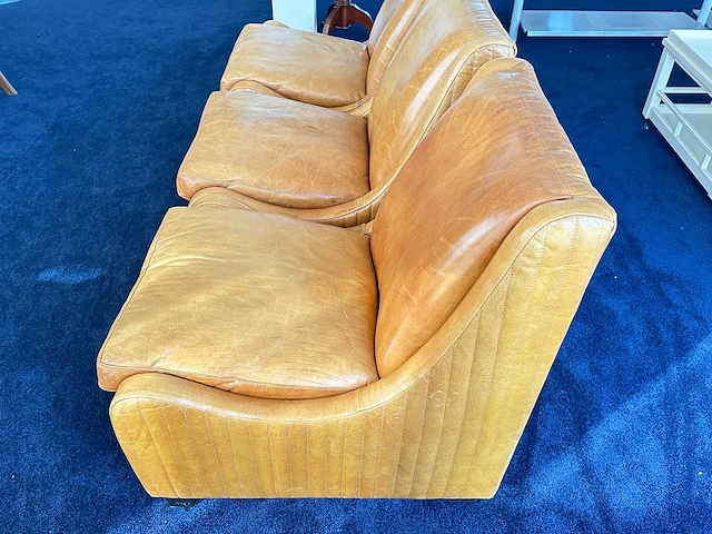 Modulaire lederen fauteuil cognac (3x) - afbeelding 3 van  5