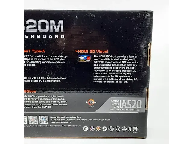 Moederbord biostar, amd a520 socket am4 ddr4-3200 pci-e 3.0 - afbeelding 7 van  8