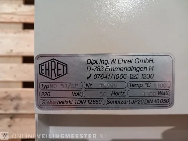 Moffeloven/laboratorium oven ehret, mo 51/sp - afbeelding 10 van  11