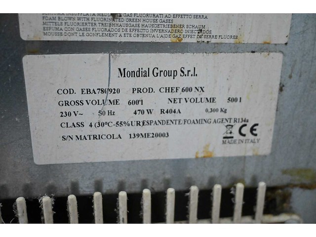 Mondial group chef 600 nx rvs vriezer - afbeelding 5 van  5