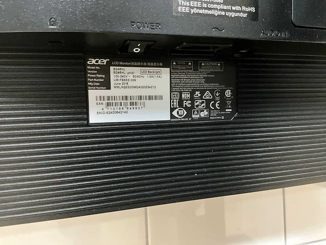 Monitor - acer - b246hl - afbeelding 4 van  4