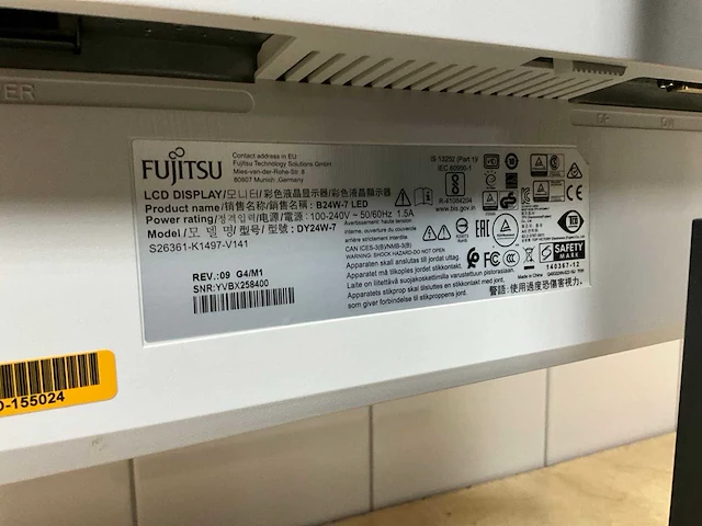 Monitor - fujitsu - b24w-7 led - afbeelding 4 van  5