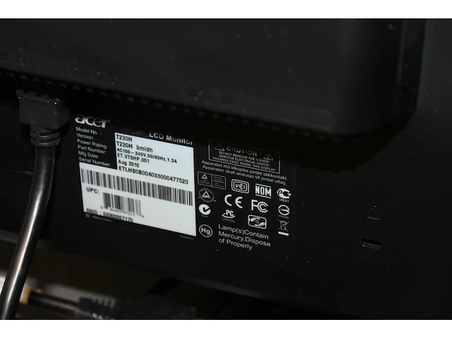 Monitor acer t230h 23 inch, toetsenbord en muis. - afbeelding 3 van  3