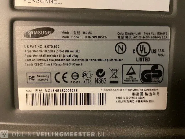 Monitor samsung, lh46mgplbc - afbeelding 2 van  3