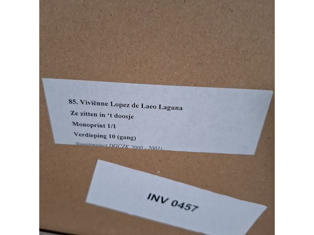 Monoprint, viviënne lopez de laeo laguna, ze zitten in 't doosje, 1999 - afbeelding 8 van  8