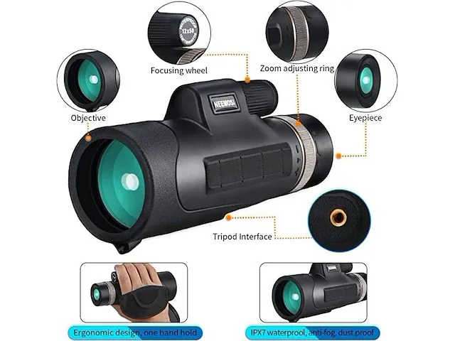 Monoscoop 12x50 met telefoonstatief - afbeelding 1 van  3