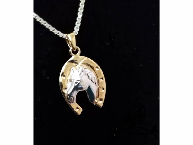 Montebello ketting hoefijzer 925 zilver verguld 15x25mm 45cm - afbeelding 1 van  3