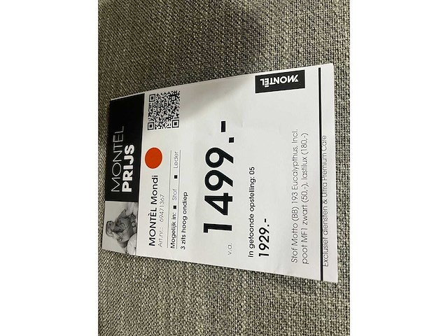 Montel - mondi showroommodel - 3 zits bank - afbeelding 12 van  12