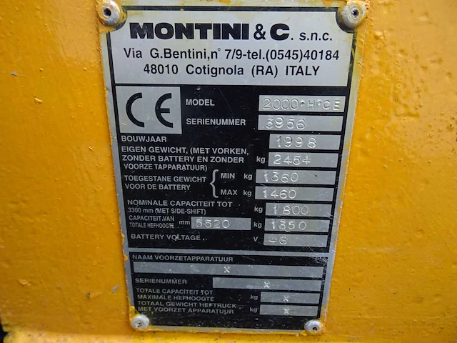 Montini - 1998 - 2000 h ce - elektrische vorkheftruck - afbeelding 3 van  13