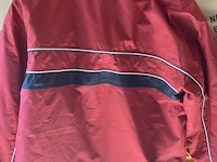 Mooie winterjas rood met blauwe bies mt l - afbeelding 4 van  7