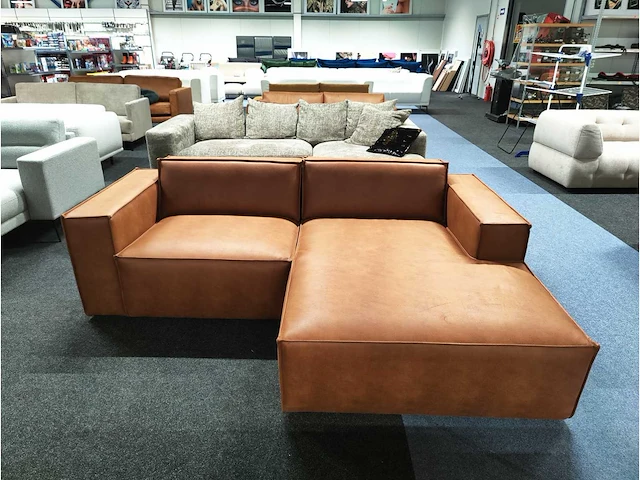 Moos - guus - hoekbank chaise lounge rechts cognac - afbeelding 2 van  4