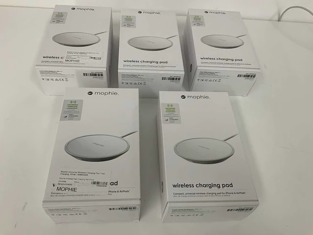 Mophie wireless charging pad fast charge (white) (5x) - afbeelding 1 van  3