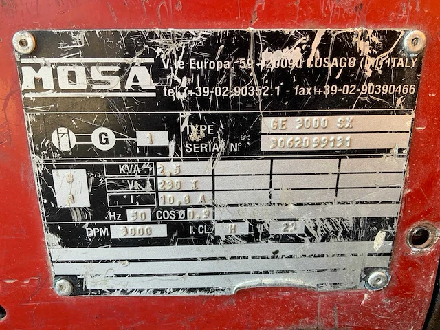 Mosa ge3000 stroomaggregaat - afbeelding 5 van  5