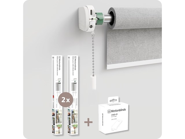 Motionblinds upgrade kit slimme rolgordijnen universele gordijnmotor elektrisch rolgordijn automatisch rolgordijn retrofit bluetooth 2 pack incl. afstandsbediening - afbeelding 1 van  1