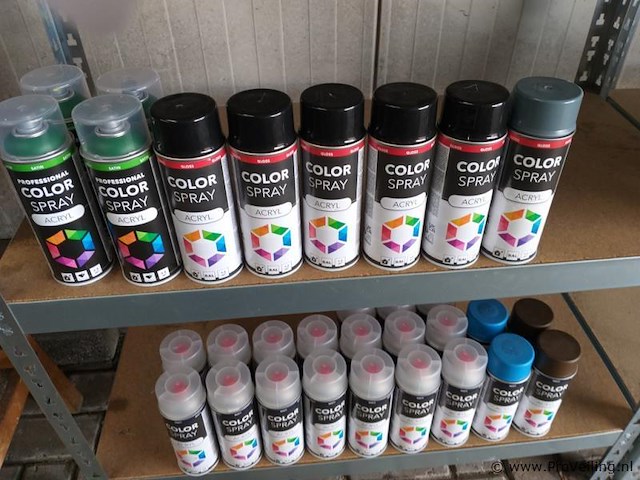Motip/ colorspray spuitbussen - 400 ml - diverse kleuren - ca. 70 x - afbeelding 4 van  5