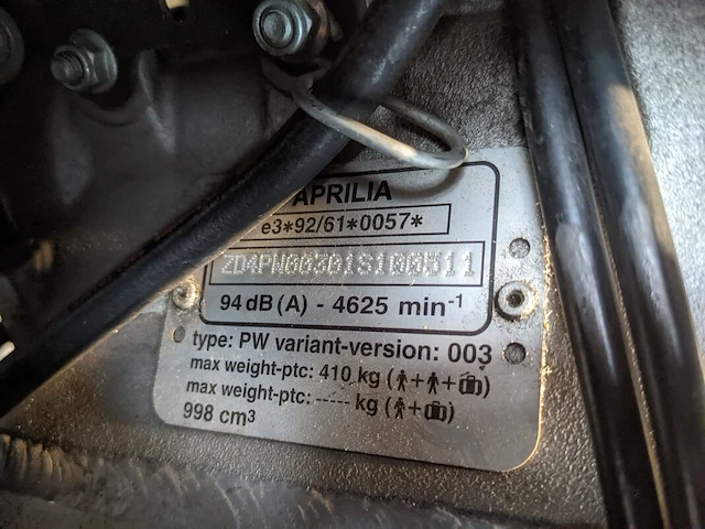 Motor aprilia, rst 1000 futura, 2001 - afbeelding 49 van  58