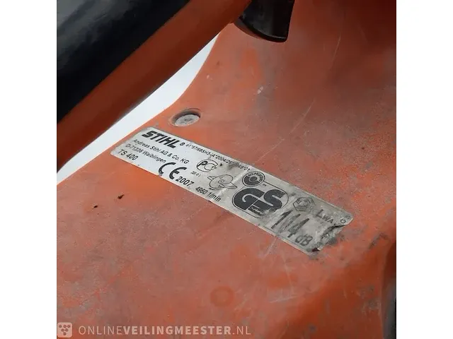 Motor bandenzaag stihl, ts400, bouwjaar 2007 - afbeelding 8 van  18