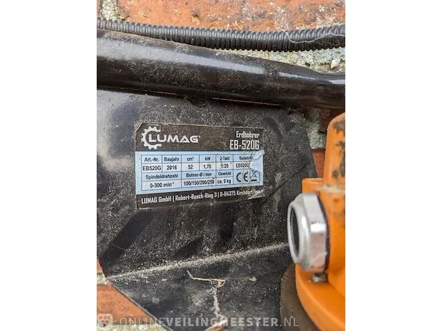 Motor grondboor lumag, eb-520g, bouwjaar 2010 - afbeelding 3 van  7