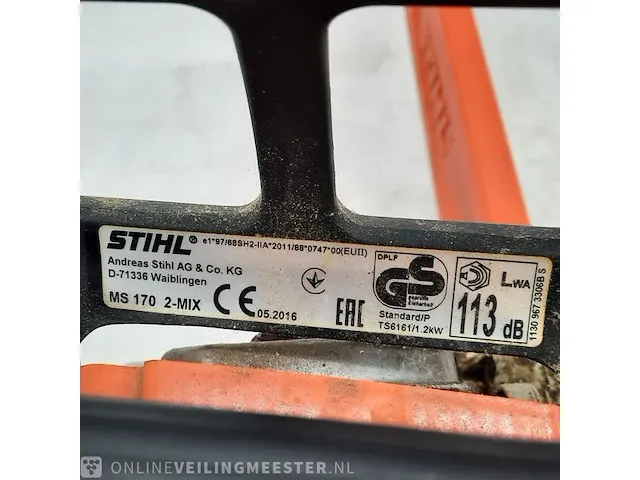 Motor kettingzaag stihl, ms 170 2-mix, bouwjaar 2015 - afbeelding 5 van  8