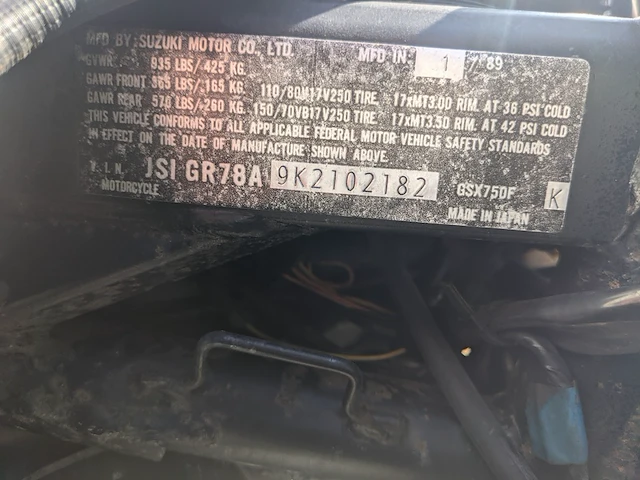 Motor suzuki, gsx 750 f, bouwjaar 1989 - afbeelding 39 van  49