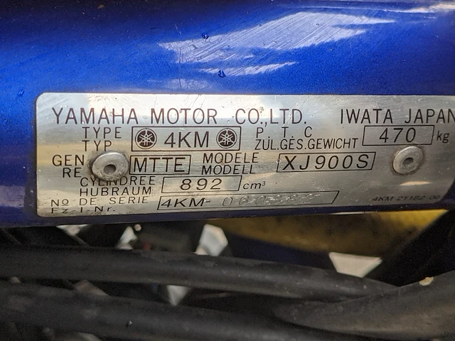 Motorfiets, yamaha, xj 900 s diversion, blauw, 1997 - afbeelding 59 van  70