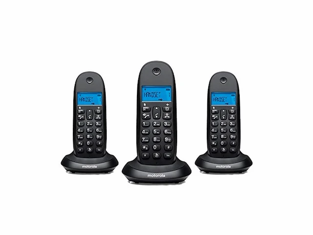 Motorola c1003lb+ dect telefoon trio set zwart - afbeelding 2 van  3