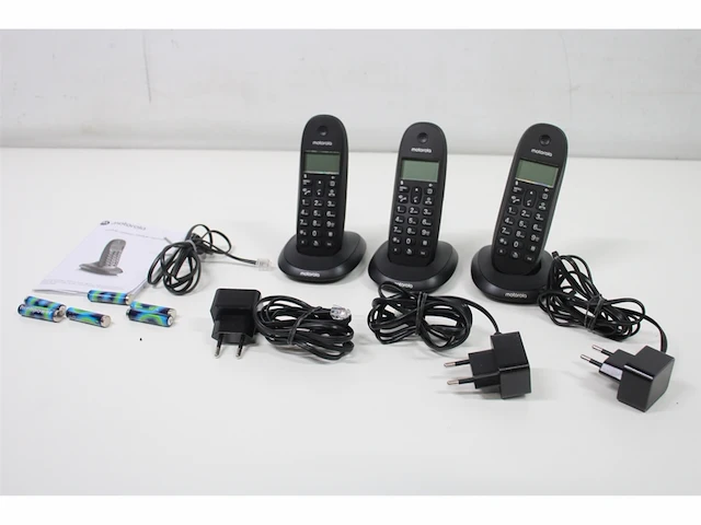 Motorola c1003lb+ dect telefoon trio set zwart - afbeelding 3 van  3