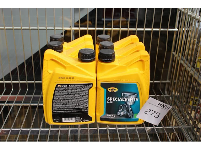 Motorolie kroon oil specialsynth 5w-40 6 flacons a 1l. excl. draadmand - afbeelding 1 van  2