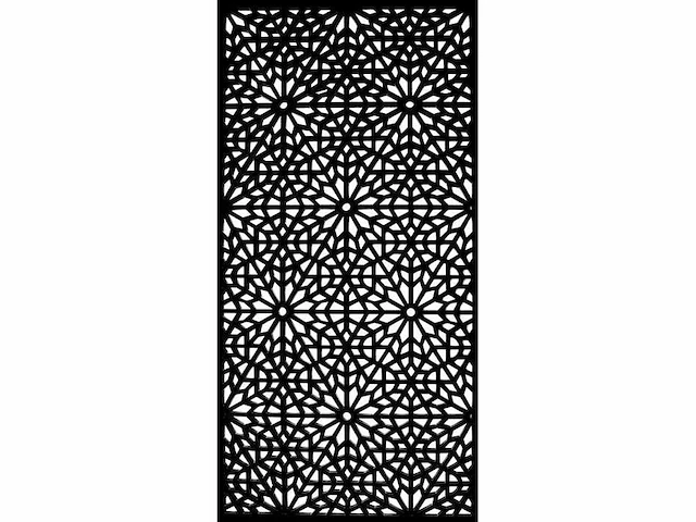 Moucharabiya terrascherm – zwart houtcomposiet – 180x90 cm (3x) - afbeelding 1 van  2