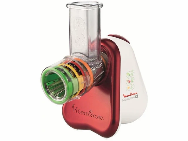 Moulinex fresh express + elektrische rasp & spiraalsnijder rood wit - afbeelding 1 van  5