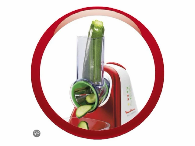 Moulinex fresh express + elektrische rasp & spiraalsnijder rood wit - afbeelding 3 van  5