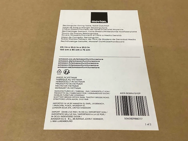 Movian marca eetkamertafel (6x) - afbeelding 4 van  5