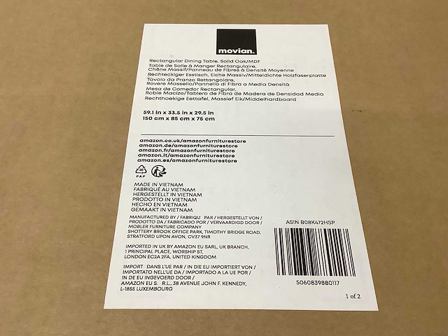 Movian marca eetkamertafel (6x) - afbeelding 4 van  5