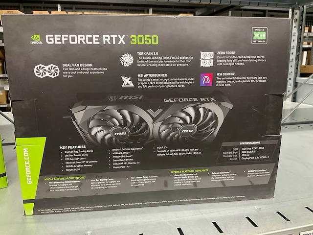 Msi geforce rtx 3050 videokaart - afbeelding 2 van  5