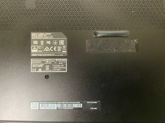 Msi gs65 stealth 9sf 15.5", core(tm) i7 9e generatie, 32 gb ram, 1 tb nvme, nvidia geforce rtx 2070 8 gb laptop - afbeelding 7 van  7